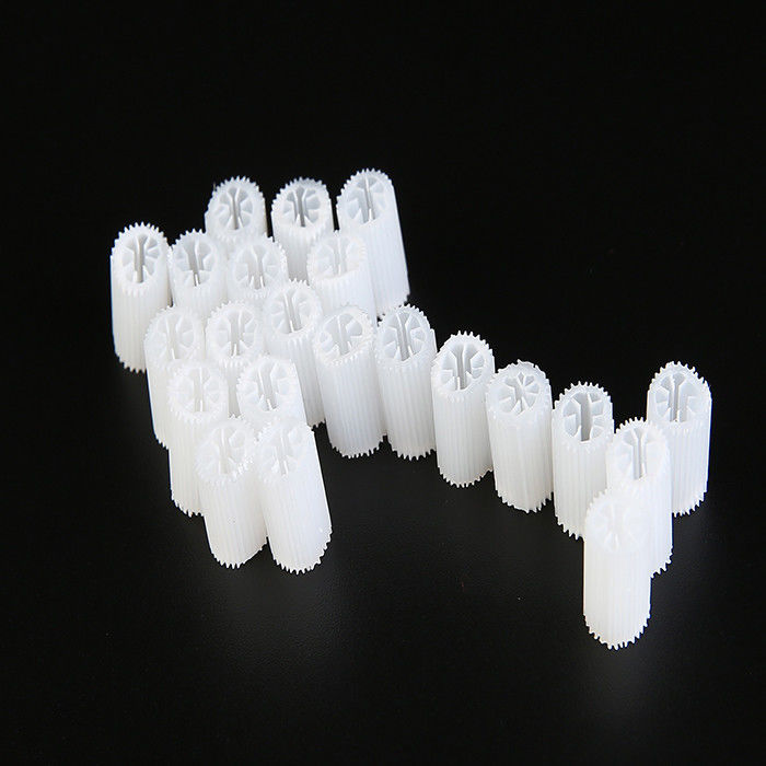 Virgin MBBR Bio Media Taille lourde 5*10 mm Vierge blanche matériau HIPS en plastique Biocelle