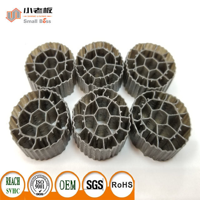 25 mm x 12 mm Filtreur MBBR coloré Matériau HDPE PE06 Biomédias