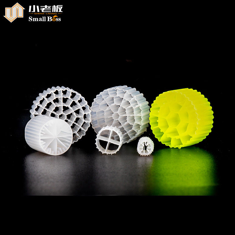 PE38 Réacteur à biofilm de lit mobile Blanc couleur naturelle Vierge Matériau HDPE Mbbr Porteur