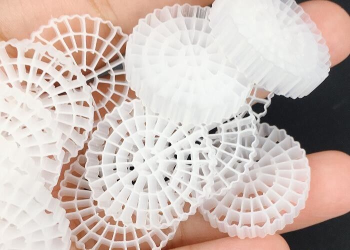 K3 Kaldnes Mbbr Boules flottantes BIO Filtre de médias Hdpe 25*4 mm Couleur blanche